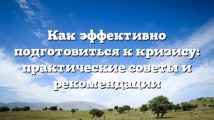 Как эффективно подготовиться к кризису: практические советы и рекомендации