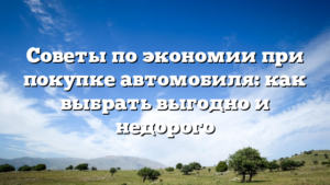 Советы по экономии при покупке автомобиля: как выбрать выгодно и недорого