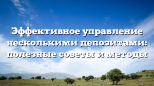 Эффективное управление несколькими депозитами: полезные советы и методы
