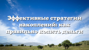 Эффективные стратегии накоплений: как правильно копить деньги