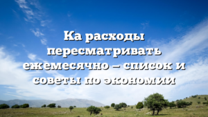 Ка расходы пересматривать ежемесячно — список и советы по экономии
