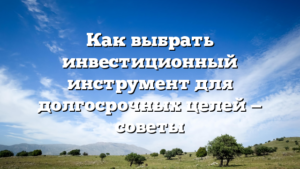 Как выбрать инвестиционный инструмент для долгосрочных целей — советы