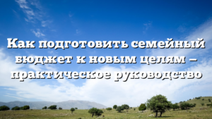 Как подготовить семейный бюджет к новым целям — практическое руководство