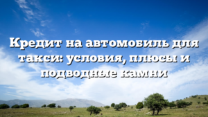 Кредит на автомобиль для такси: условия, плюсы и подводные камни