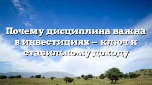 Почему дисциплина важна в инвестициях — ключ к стабильному доходу