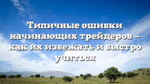Типичные ошибки начинающих трейдеров — как их избежать и быстро учиться